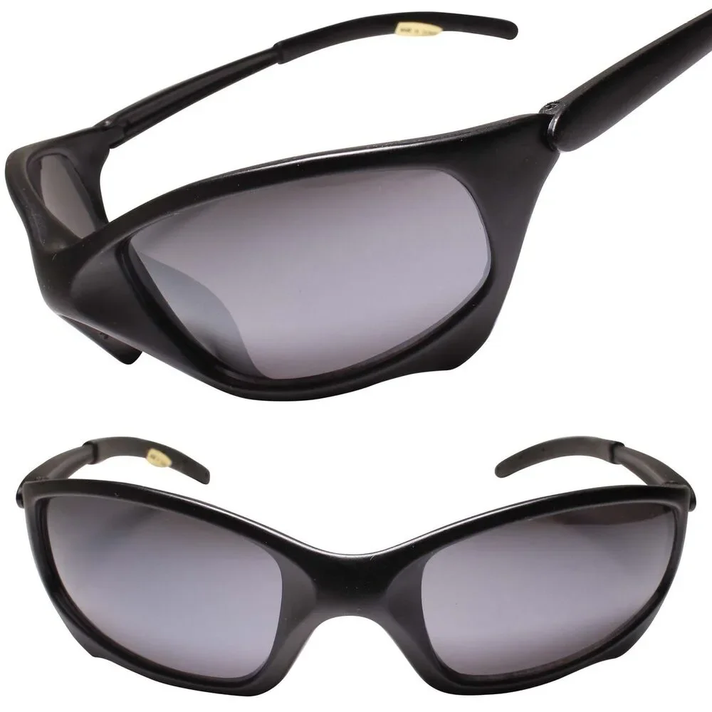 Matte Black Wrap Around Rectangle Sport Sunglasses for Athletes